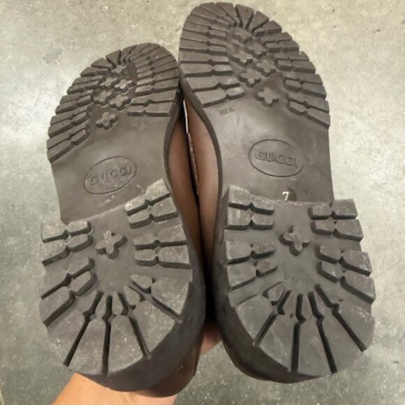 GUCCI ladies leather Loafers Mandala Goat Brown sugar, size 7 - Picture 5 of 6